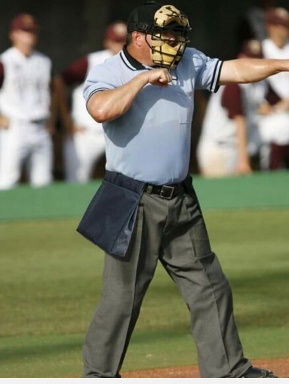 Smitty umpire Gray Pleated pants, Sz 34 With Ball Bag